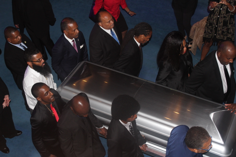 Martin Luther King III, top, center, was a pallbearer. (Hamil R. Harris)